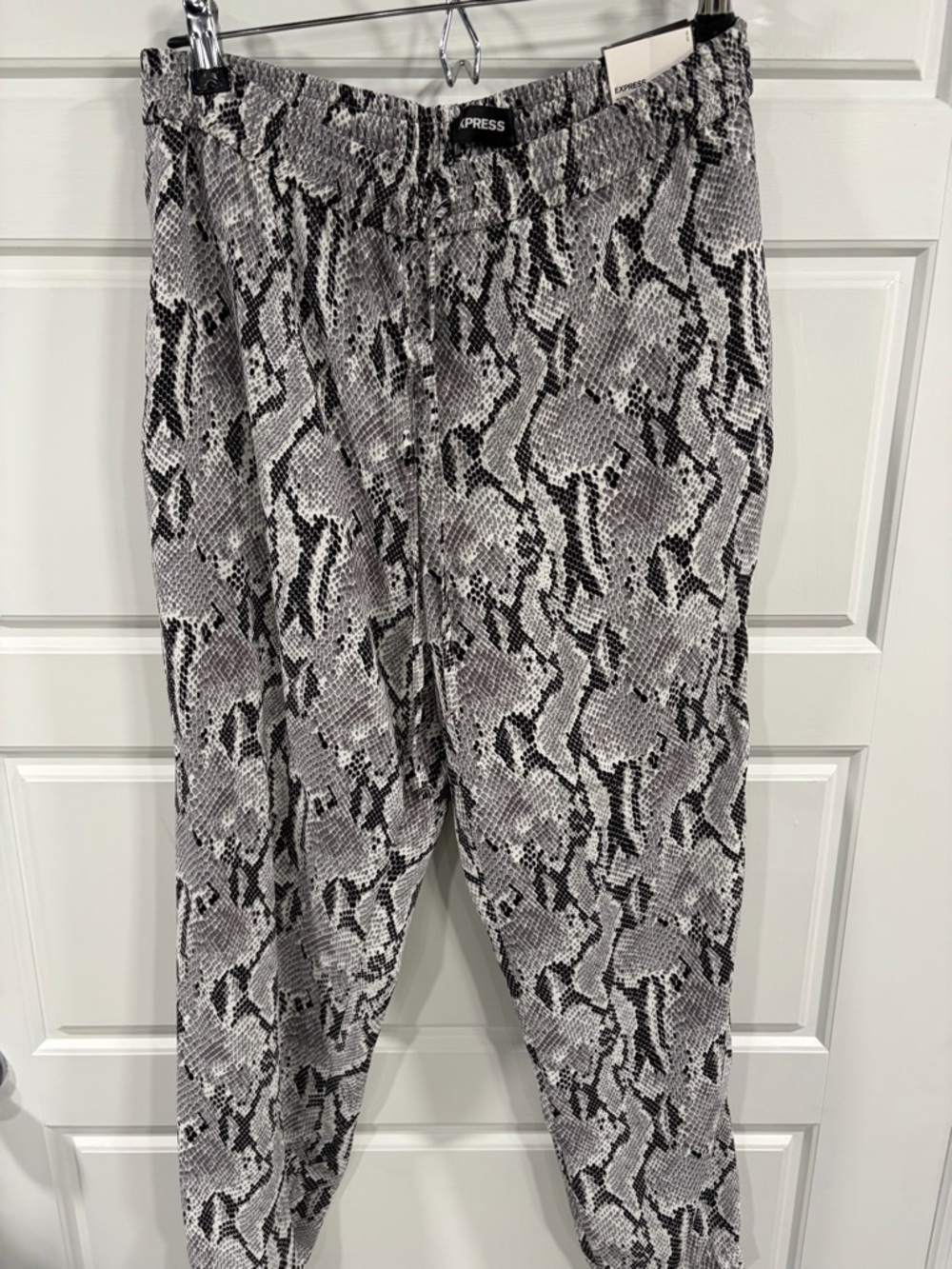 Express Snake-Print Joggers in Black and White